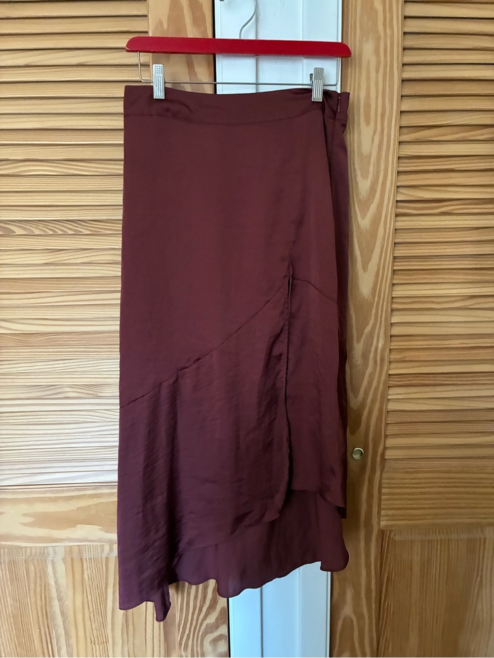 Free people Women's Midi Skirt in Deep Maroon size 8